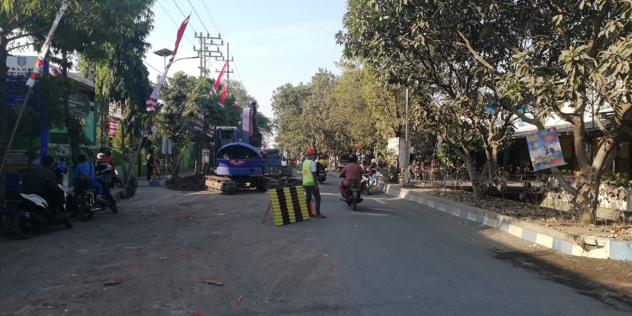 Telan APBD 4 Miliar Perbaikan Jalan KH Mansyur Kota Pasuruan Mulai Dikerjakan