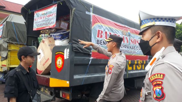 Tiga Ribu Paket Bantuan Diluncurkan Kapolres Pasuruan Untuk Korban Gempa Cianjur, InI IsI Bantuanya 