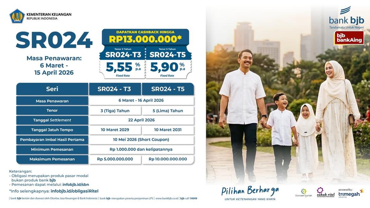 bank bjb Buka Peluang Investasi Syariah SR024: Imbal Hasil Tetap Hingga 5,90%